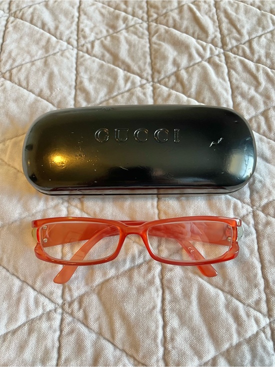 Gucci Accessories - Vintage Gucci GG3021 0LPG Opal Coral Rectangular Glasses Frames Italy Rare